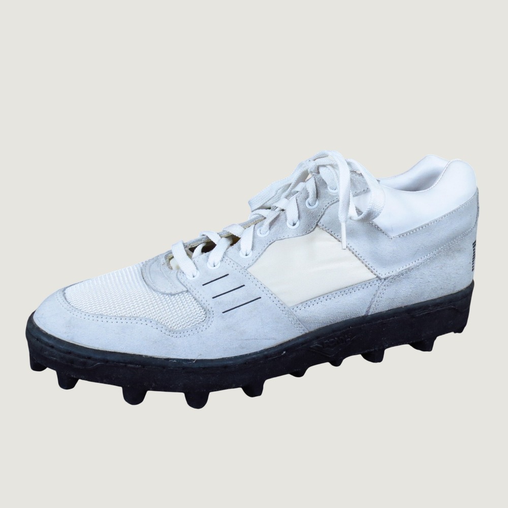 Pony Blitz Mens Cleats Size 14 Turf Training Shoes White Grey Suede Mesh